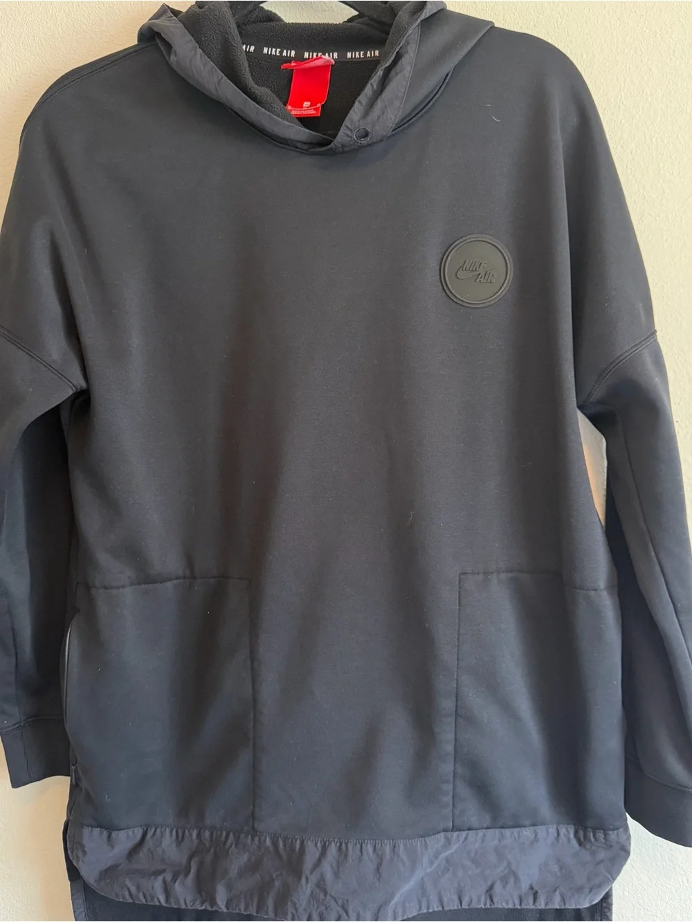 Nike Air Max Women's Hoodie Black Medium 857024 Pull Over Longline Sweatshirt